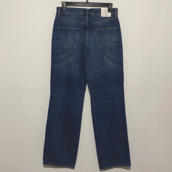 Zara NEW Signature Denim The Loose Fit Wide Leg Pants In Distressed Blue Size 8 - Picture 4 of 8